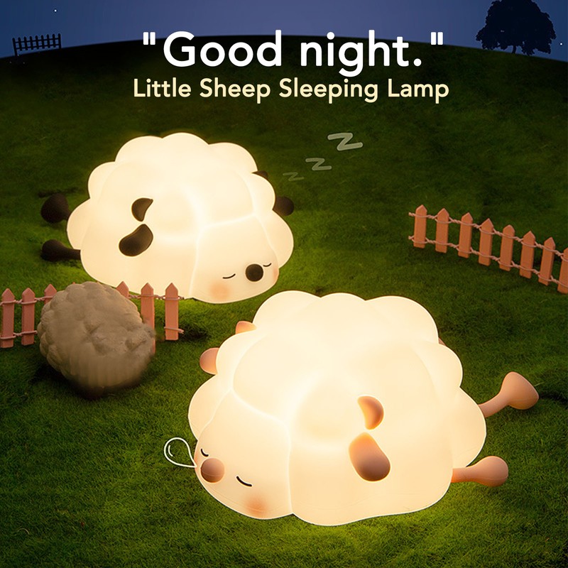 Night Lamp Cute Cartoon Sheep Modeling Three Speed Lighting Eye