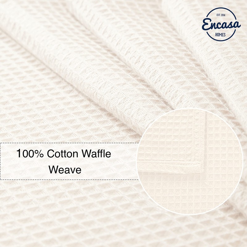Encasa XO Kitchen Dish Towels Set | Solid Off White