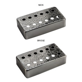 OVSAL Set of 2 Brass Guitar Pickup Cover 50mm/52mm Pole Spcing Metal Guitar Pickup Cover Humbucker Guitar Pickup Cover Electric Guitar Pickup Cover for Lp Les Paul Electric Guitar （Metallic Gray）