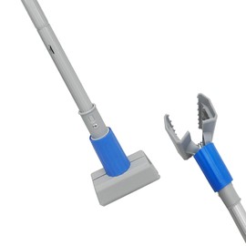 KLHB-YF mop Stick mop Handle Heavy-Duty Commercial Industrial mop Handle,59" Industrial Mop Stick with Jaw Clamp,Wet Gripper Mops Head Replacement Holder for Floor Cleaning (B, Blue)