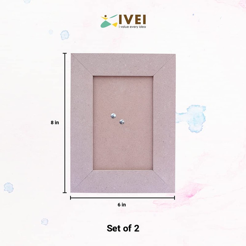 IVEI Do-it-yourself plain MDF photoframe set of 2 - for