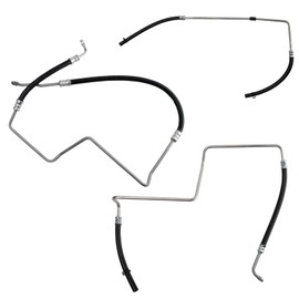 TRQ Power Steering Pressure Return Hose Assembly Set 3pc Compatible with Trailblazer Envoy
