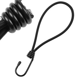 DRERIO Bungee Cords with Hooks 10 Pcs Small Elastic Straps 25 cm Heavy Duty Bungee Straps with Metal Hooks, Black Elastic Straps Short Bundy Cord for Tarpaulins, Tents, Hiking, Climbing (Black)