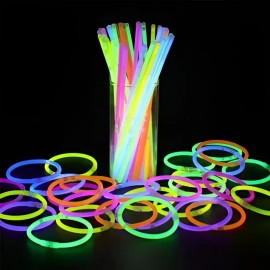 Pulsera Neón Kit 100 Folk Fluorescente Fiesta Led Kytuk