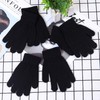 Cooraby 3 Pairs Winter Kids Gloves Warm Stretchy Knitted Magic