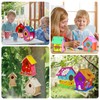 YFPOPONE 4 Pcs DIY Bird House Kit Kids, Wooden House