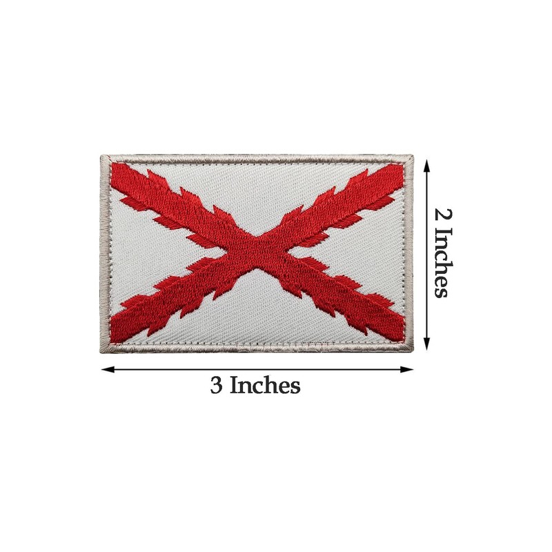 2 PCS AliPlus Spain Burgundy Cross Flag Patches Embroidered Patches