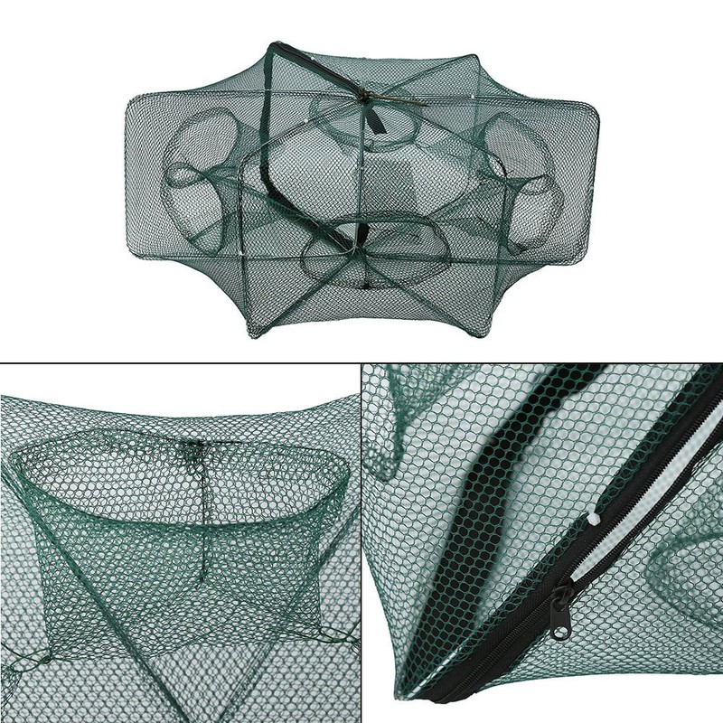 Portable Folded Fishing Net Fish Shrimp Minnow Crayfish Crab Baits