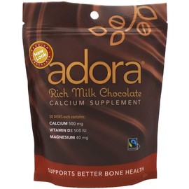 Thompson Adora Calcium Supplement - Made with Milk Chocolate - 500 MG (30 Pieces)