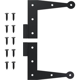 SteelTek L-Hinge with 0" Offset (Sold as Pair), 304 Stainless Steel, Powder Coated Black