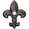 Waterwood Solid Brass Medium Fleur De Lis Doorbell in Oil