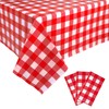 Kesfey Red and White Checkered Tablecloths 3 Packs Red Gingham