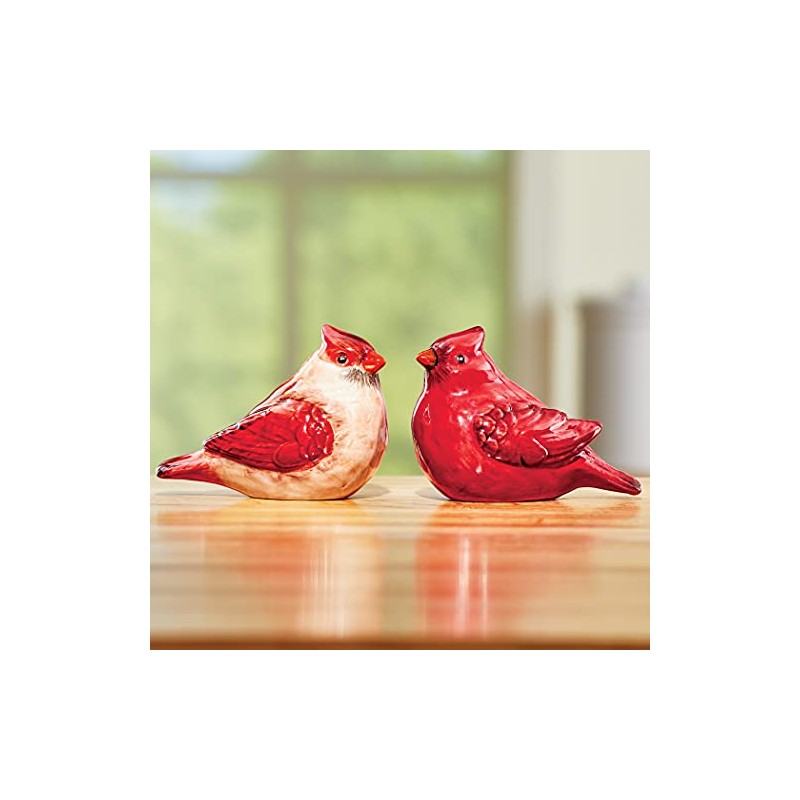 Abbott Collection 27-Shaker/Card Cardinal Salt & Pepper, 1 EA Red