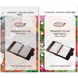 Kalpa 6 Ring Binder Agenda Refill Personal Organiser Diary Insert Calendar Insert, 2025, B6 Personal, 1 Day on 1 Page