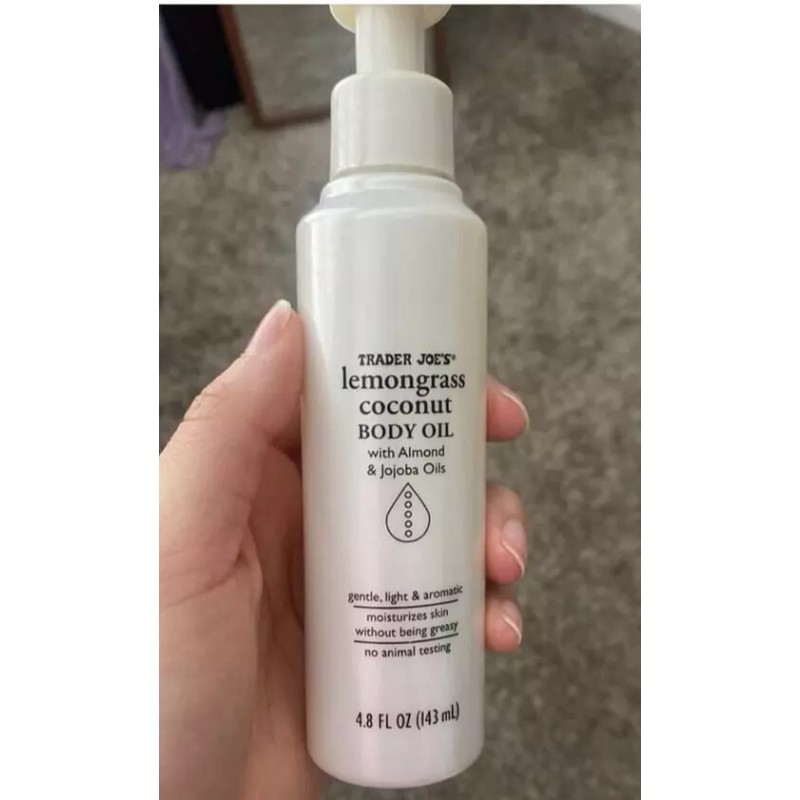 Trader Joe's Lemongrass Coconut Body Oil 4.8 Fl oz Pump