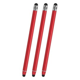 PATIKIL 3 Pcs Stylus Pens for Touch Screens, 2 in 1 High Sensitivity Universal Pen Capacitive Stylus for Phone Tablets Laptop Touch Screen Devices, Red