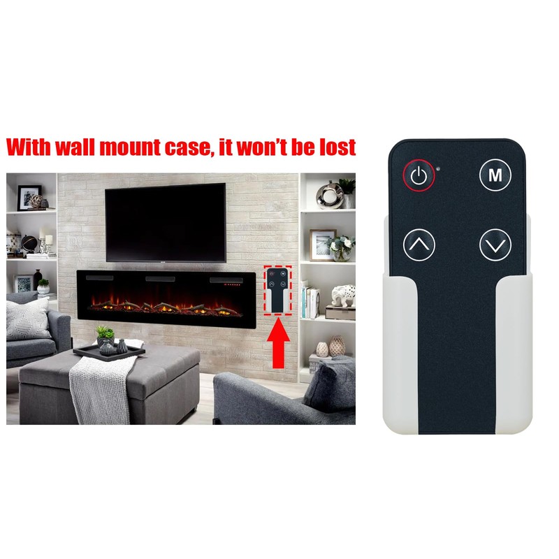 Replacement Remote Control for prokonian Electric Fireplace Heater SP2320-IR-FGPBBT,SP5560,SP2818-HE-FGPB,with Wall