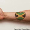 'Jamaica Flag Heart' Temporary Tattoo - Water Resistant, Skin-Safe, Non-Toxic