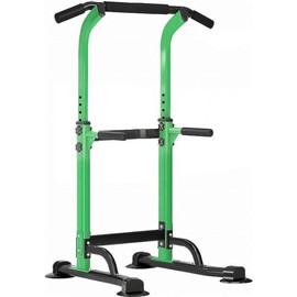 Power Tower Dip Station Pull Up Bar For Home Gym Adjustable Height Strength Training Workout Equipment,Pull Up Bar Station - Colour: Green