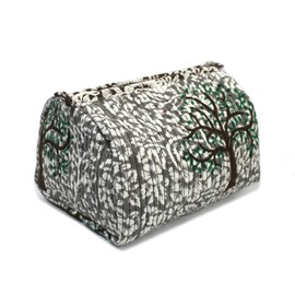 INDIAN CRAFT CASTLE ICC Toiletry Bag Water-resistant Makeup Cosmetic Bag, Full Sized Container, Portable Makeup Organizer, Cosmetic Holder Bag Travel Organizer for Women and Men, White And Grey, M,