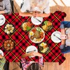 OGMOGKW Buffalo Plaid Plastic Tablecloth,2Pcs Red and Green Plaid Tablecloth,