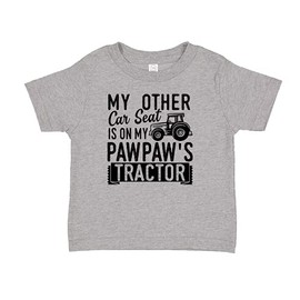 My Other Car Seat is On My Pawpaw's Tractor Toddler T-Shirt 4T Athletic Heather