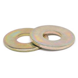 3/8" Grade 8 Flat Washer SAE Pattern Medium Carbon Steel Yellow Zinc Plated Pk 50