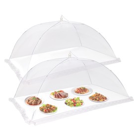 2 PCS Extra Large Food Covers Nets for Outside（40"X24"）umbrella Mesh Screen Covers for Outside Pop-Up Mesh Reusable and Collapsible Food Nets for Parties Picnics Outdoor BBQS…