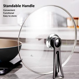 Cylvoorp Glass Lids For Pots, Pans and Skillets, Available in Small and Large Lid 10.25, 11, 12, 12.5, 13.5 and 14 Inch,Replacement Tempered Clear Glass Lids with Steam Vent,Standable Pan Cover