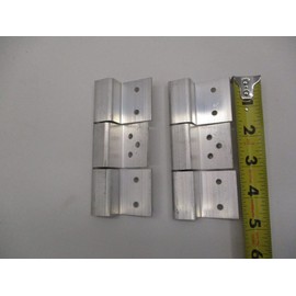 (2) Offset Aluminum 3 Leaf Trailer Cabinet Compartment Door Hinges/Aluminum