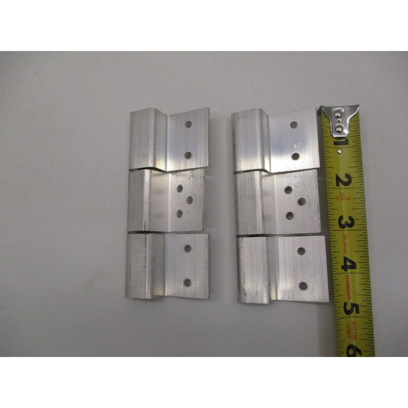 (2) Offset Aluminum 3 Leaf Trailer Cabinet Compartment Door Hinges/Aluminum