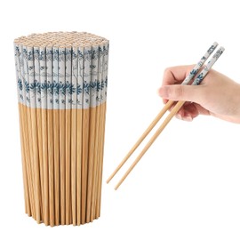 200 Pairs Bamboo Chopsticks - Reusable, Wooden, Disposable, Dishwasher Safe Bulk, 9.4 Inches with Chinese & Japanese Styles,Kapok