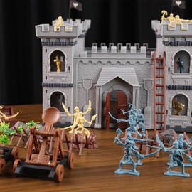 AMOR PRESENT 310PCS Ancient Military Soldier Set, Toy Medieval Knights Army Men Pirate Castle Model Assembly for Boys Birthday Easter Party Gift