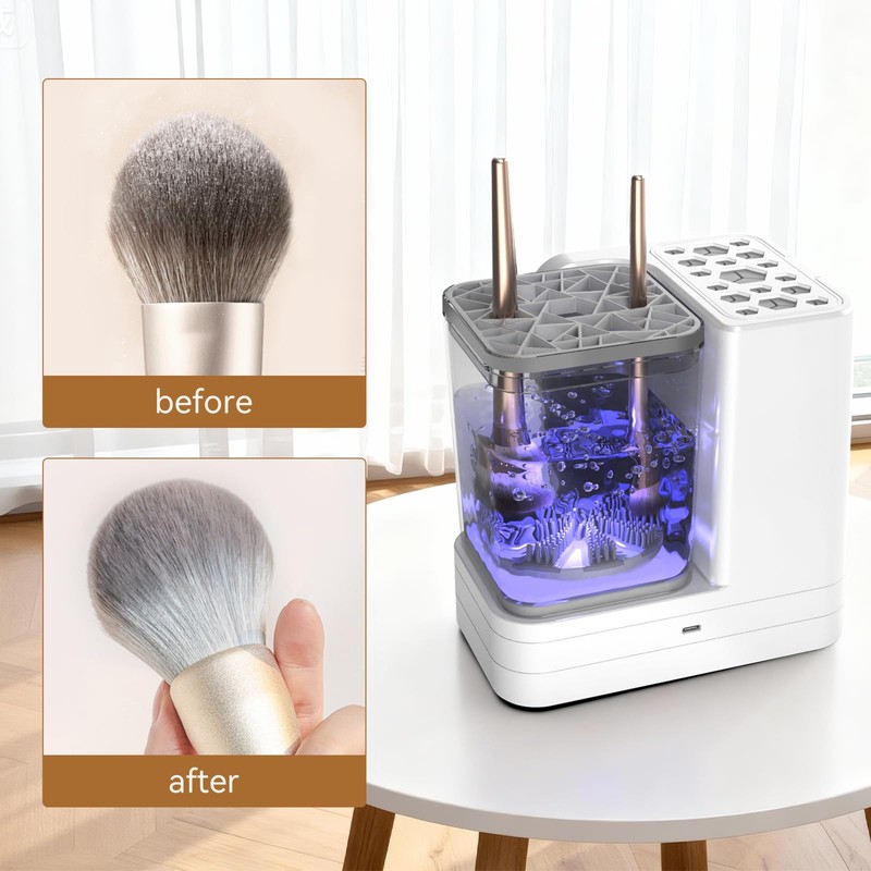 3 IN 1 Electric Makeup Brush Cleaner Machine With Makeup