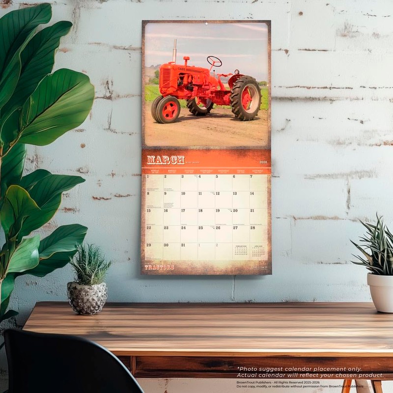 Vintage Tractors | 2026 12 x 24 Inch (Hanging) Monthly