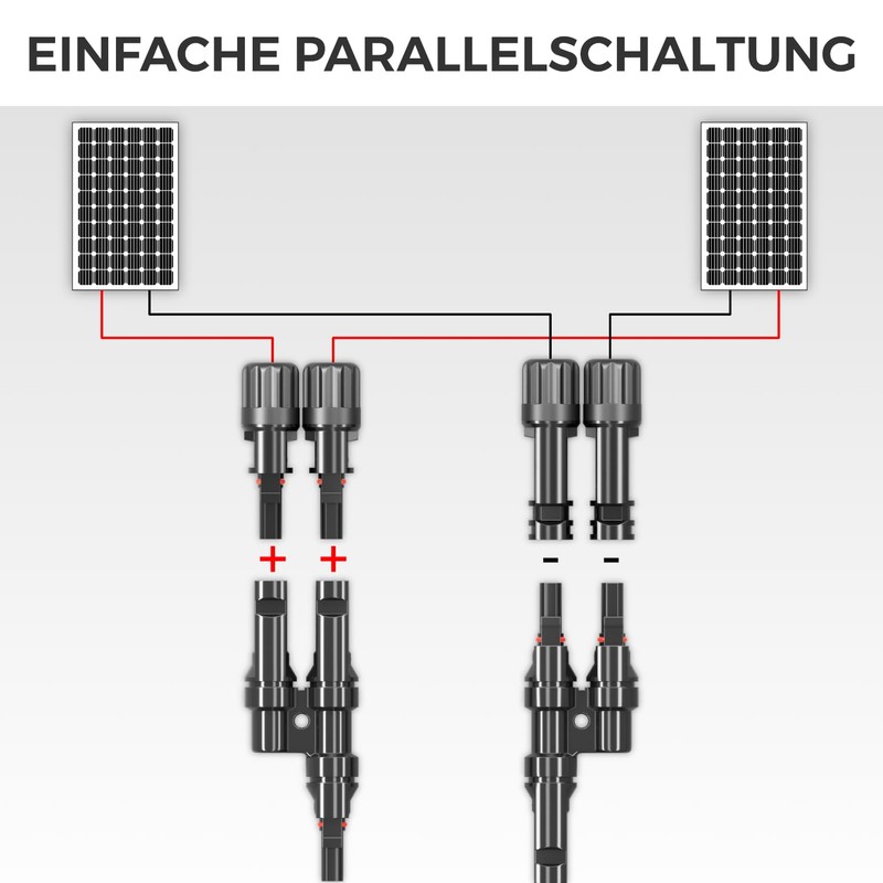 deleyCON PV4 Solar 2-Way Y Plug Pair 1000 V Male/Female
