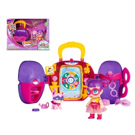 SUPER CUTE LITTLE BABIES - Mini Take-Along Bedroom with Sisi, Superhero Baby Doll in Small Version, with Suitcase Box, Transforms into Room, Pet and Accessories, Famous (UPU05101)