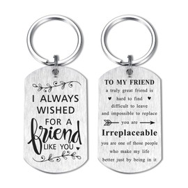 Friend Gifts for Christmas Women Men, I Always Wished for a Friend Like You Keychain, Best Friend Birthday Present