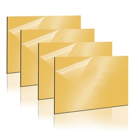 ABS Plastic Plate 30 x 20 cm, Gohytal Pack of 4 Laser Engraving Plate, Laser Engraving Plastic Plate 1.3 mm Engraving Plate, Laser Blanks for Engraving, Painting, DIY Crafts, Cutting, Home Decoration (Gold)