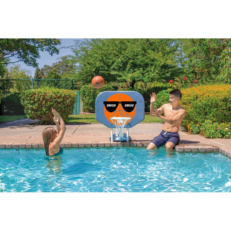 Poolmaster Pro Rebounder Poolside Basketball Game, Swish Swish, Orange