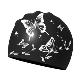 LUMOOM Unisex Badekappe für Erwachsene (Schwarz)