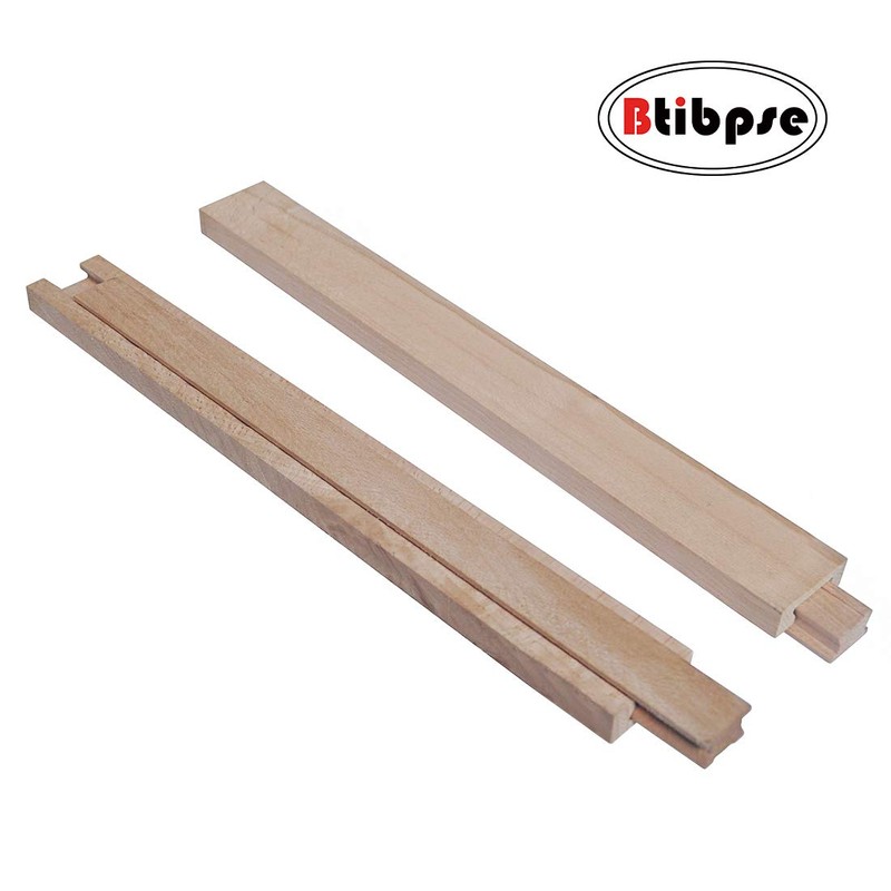 Btibpse Wooden Drawer Slides 13-3/4 Inches Classic Wood Center Guide