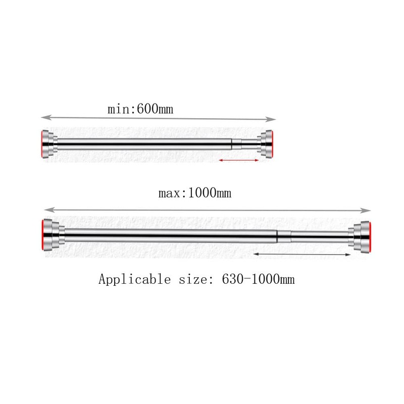 Shower Curtain Tension Rod, 24-40 Inch Spring Tension Curtain Rod