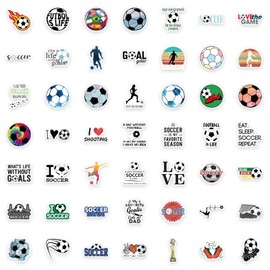 Football Stickers 100 Pack Laptop Stickers,Vinyl Waterproof Stickers for Water Bottles Skateboard Scrapbook Bike Computer,Phone,-Graffiti Stickers Pack for Teens Girls Kids Adults(Soccer)