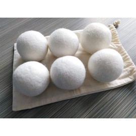 Simple Natural Products Wool Dryer Balls - Fabric Softener and Dryer Sheets for Laundry Supplies – Reusable Wrinkle and Static Guard Wool Balls – Unscented for Sensitive Skin (6 XL Pack)