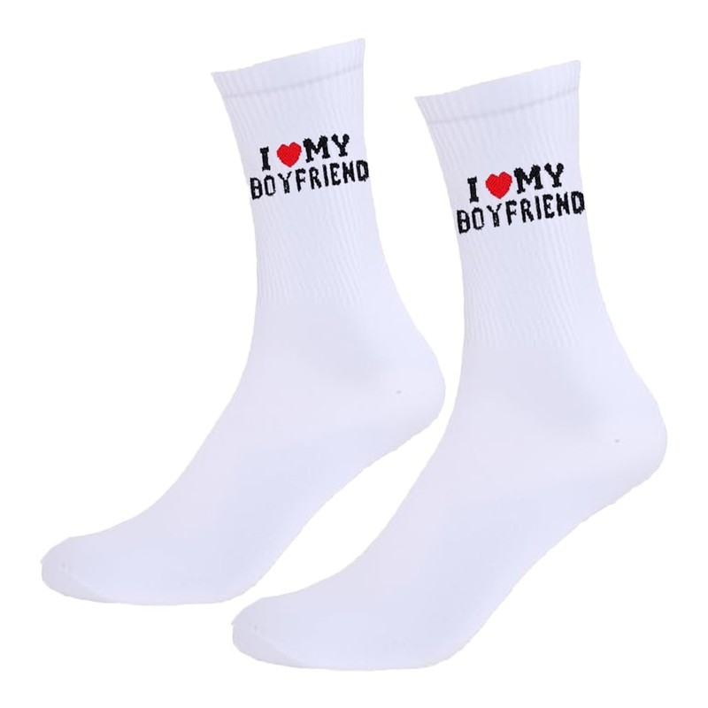 Axxnism Gift for Boyfriend I Love My Girlfriend Socks Christmas