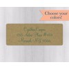 60ct - Wedding Invitation Return Address Kraft Labels, Wedding Invitation