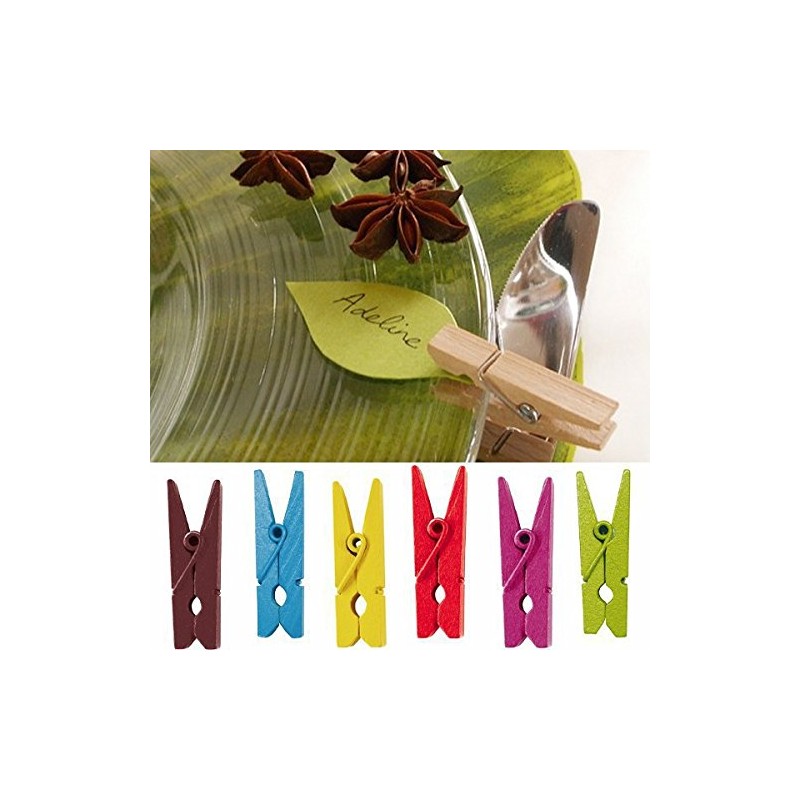 Pegs Pack of 12 Approx. 3.5 cm Wood Apple Green