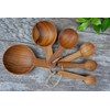 Set of 6 pieces (no marking) Teak Wooden Measuring Spoons,