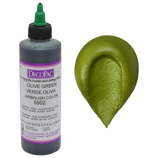 DecoPac Premium Airbrush Color, Olive Green, 8 oz